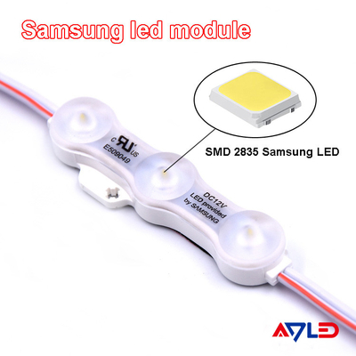 Samsung LED Modül Işık Kaynağı Enjeksiyonu SMD 2835 3 Lamba Sıcak Beyaz 12V Su Geçirmez IP68