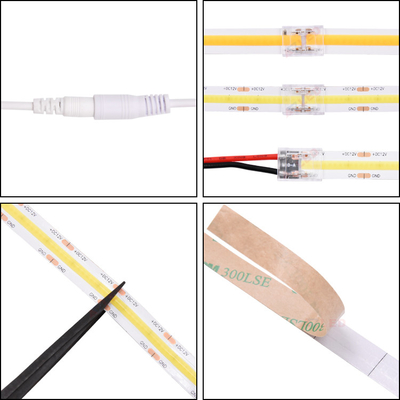 UL Esnek LED Şerit Ünlü Çip 24V Ultra İnce Silikon 10mm PCB panosu IP20 528 cob led lambaları