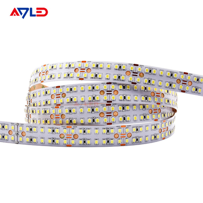 Kesilebilir Tek Renk LED Şerit Işık Bandı Dış Mekan Çift Sıra 24V Sıcak Beyaz Soğuk Beyaz