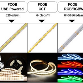 Ultra Yüksek Çevre Güvenilirliği Tasarımı Dış RGB Işıklar 528LED / m COB LED Şerit Işık