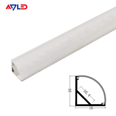 16 * 16mm Asılı led alüminyum anodizasyonlu alüminyum ekstrüzyon led profil yüzey köşe monte led ışık şeridi profili